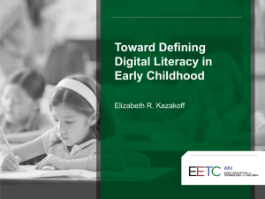 Towards Defining Digital Literacy for Early Childhood