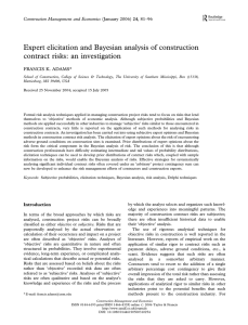 Expert elicitation and Bayesian analysis of construction contract risks