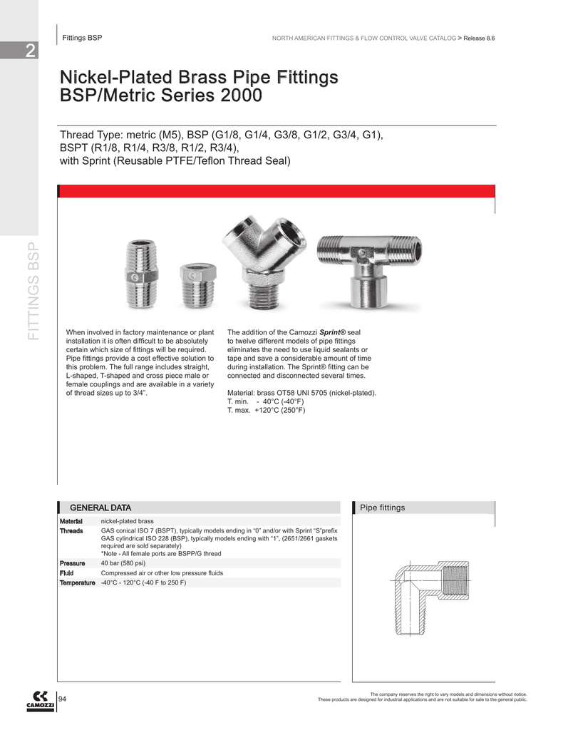 Nickel Plated Brass Pipe Fittings