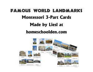 World Landmarks Montessori 3-Part Cards