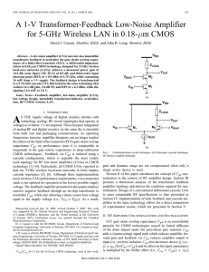 A 1-V transformer-feedback low-noise amplifier for 5