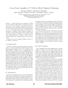 A Low-Noise Amplifier at 77 GHz in SiGe:C Bipolar Technology