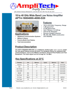 18 to 40 GHz Wide Band Low Noise Amplifier