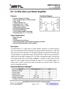9.5 -12 GHz Ultra Low Noise Amplifier