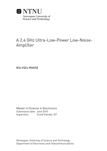 A 2.4 GHz Ultra-Low-Power Low-Noise-Amplifier