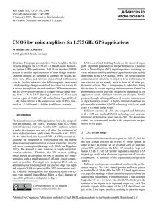 CMOS low noise amplifiers for 1.575 GHz GPS applications