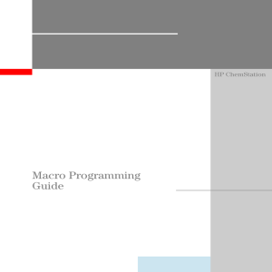 HP ChemStation: Macro Programming Guide (G2070