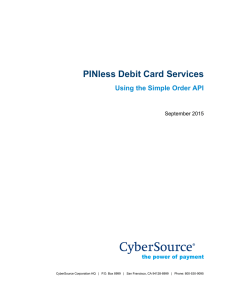 PINless Debit Card Services