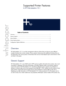 HP Web Jetadmin 10.1 - Supported Printer