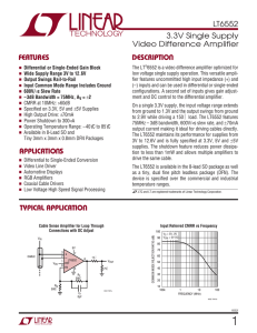 LT6552 - 3.3V Single Supply Video Difference