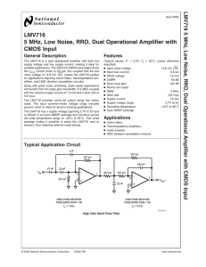 LMV716 5 MHz, Low Noise, RRO, Dual Operational Amplifier with