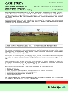 Case Study: Allied Motion Technologies, Inc. Motor Products
