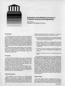 Evaluation of the Model Curriculum in Computer Science and