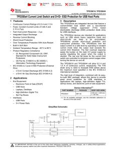 TPD3S0x4 USB VBUS Current Limit Switch with D+, D
