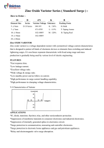 Zinc Oxide Varistor Series ( Standard Surge )