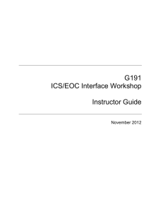 G191 ICS/EOC Interface Workshop