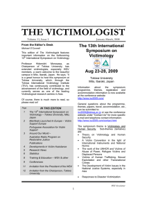 Victimologist 11.1 - World Society of Victimology