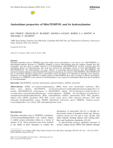 Antioxidant properties of MitoTEMPOL and its