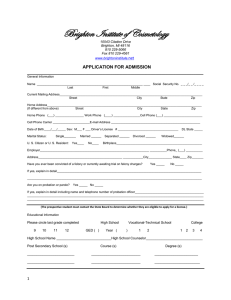 Student Application - Brighton Institute of Cosmetology