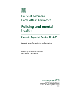 Policing and mental health - Publications.parliament.uk
