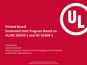 Printed Board Cemented Joint Program Based on UL/IEC