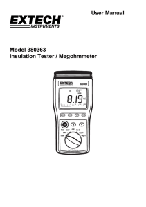User Manual Model 380363 Insulation Tester / Megohmmeter