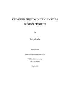 Off-Grid Photovoltaic System Design Project