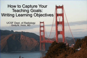 How to Capture Your Teaching Goals: Writing Learning Objectives