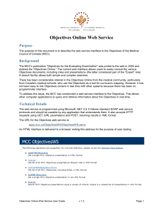 Objectives Online Web Service