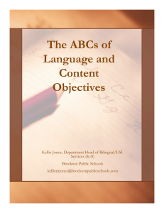 The ABCs of Language and Content Objectives
