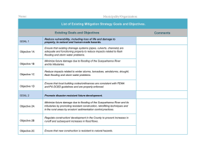List of Existing Mitigation Strategy Goals and Objectives. Existing