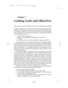 Crafting Goals and Objectives