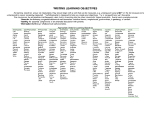 WRITING LEARNING OBJECTIVES