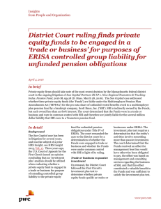 District Court ruling finds private equity funds to be engaged in a