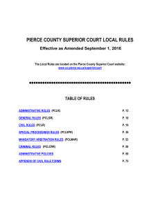 PIERCE COUNTY SUPERIOR COURT LOCAL RULES