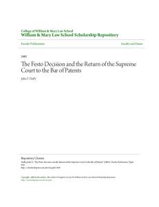 The Festo Decision and the Return of the Supreme Court to the Bar