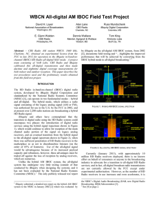 WBCN All-digital AM IBOC Field Test Project