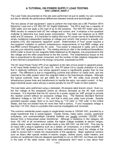 A TUTORIAL ON POWER SUPPLY LOAD TESTING
