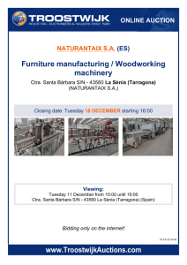 Furniture manufacturing / Woodworking machinery