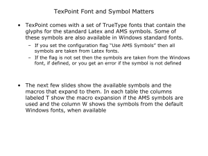 TexPoint Font and Symbol Matters