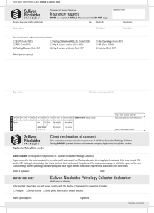 Insurance Request Form - Sullivan Nicolaides Pathology