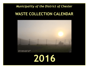 waste collection calendar - Municipality of the District of Chester