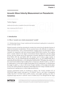 Acoustic Wave Velocity Measurement on Piezoelectric Ceramics