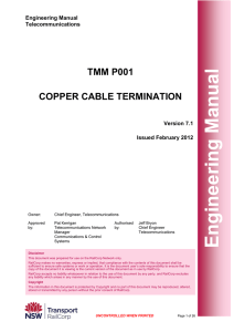 TMM P001 Copper Cable Termination