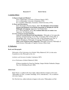 Research CV David Davies I Academic History 1