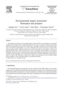 Environmental impact assessment: Retrospect and prospect