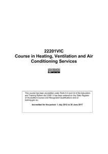 22201VIC Course in Heating, Ventilation and Air Conditioning