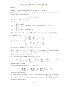 Math 5050/6050 Key to Chapter 1 1. det(A)