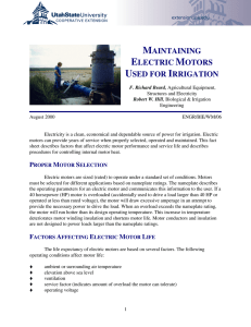 Maintaining Electric Motors Used for Irrigation