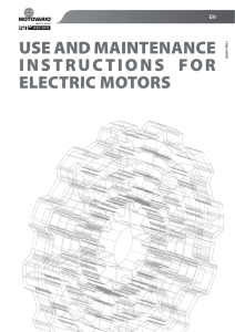 USE AND MAINTENANCE INSTRUCTIONS FOR ELECTRIC